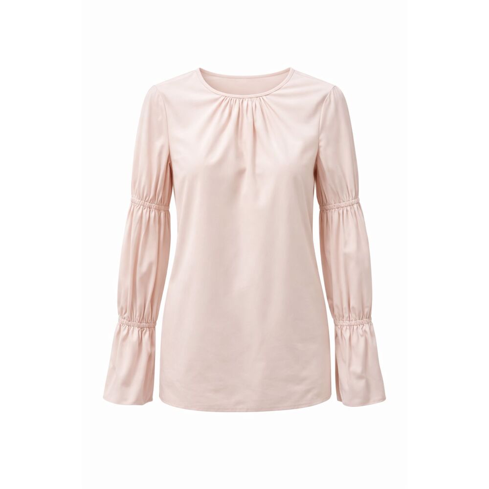 Vince Camuto Blouse Blush Pink Ruched Sleeve NWT Size XXS $109